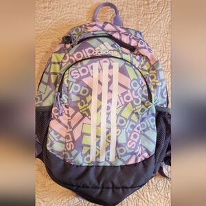 Adidas Purple and Yellow Graphic Backpack